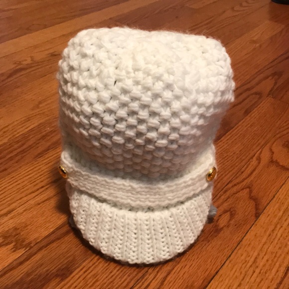 knit winter hat with brim